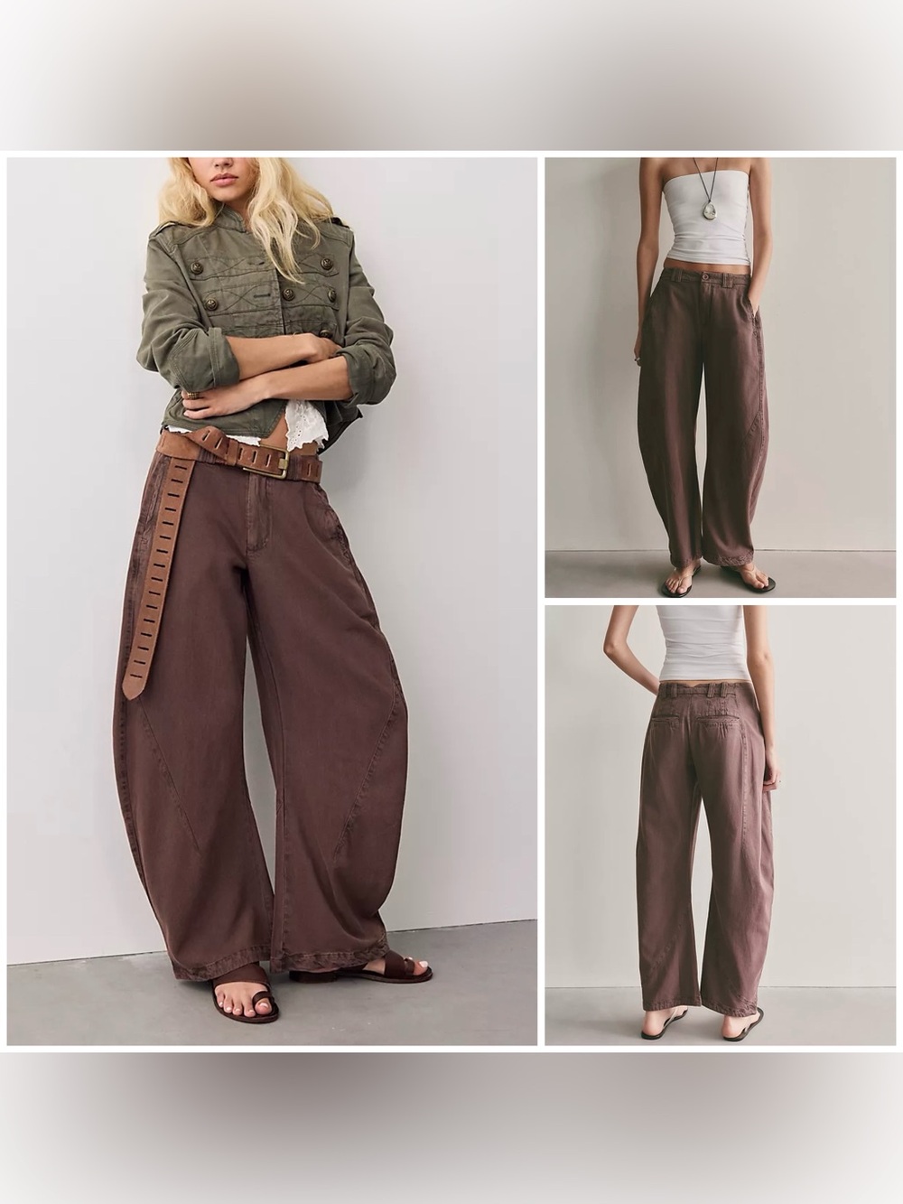 NWT Free People Spotlight Washed Chino Trousers - Double Espresso brown - 6 *IR*